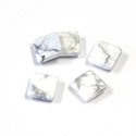 Gemstone Flat Back Flat Top Straight Side Stone - Square 08x8MM WHITE HOWLITE