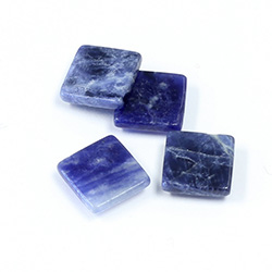 Gemstone Flat Back Flat Top Straight Side Stone - Square 10x10MM SODALITE