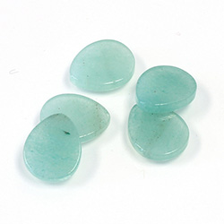 Gemstone Flat Back Flat Top Straight Side Stone - Pear 12x10MM GREEN AVENTURINE