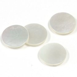 Shellstone Flat Back Flat Top Straight Side 1.5mm Thick Stone - Round 14.1MM WHITE MOP