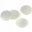 Shellstone Flat Back Flat Top Straight Side 1.5mm Thick Stone - Round 14.1MM WHITE MOP