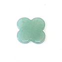 Gemstone Flat Back Flat Top Straight Side Stone - 4-Leaf Clover 12.85mm - GREEN AVENTURINE