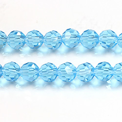 Chinese Cut Crystal Bead 32 Facet - Round 06MM AQUA