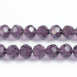 Chinese Cut Crystal Bead 32 Facet - Round 08MM TANZANITE