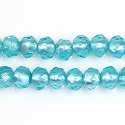 Chinese Cut Crystal Bead - Rondelle 06x8MM EMERALD SILVER LINE