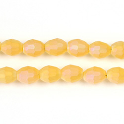 Chinese Cut Crystal Bead - Oval 07x5MM MATTE CITRINE AB