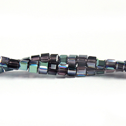 Chinese Cut Crystal Bead 30 Facet - Cube 02.5x2.5MM MULTI CARNIVAL Coat on Amethyst base