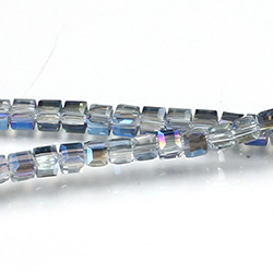 Chinese Cut Crystal Bead 30 Facet - Cube 02.5x2.5MM CRYSTAL 1/2 BLUE