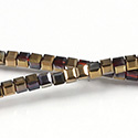 Chinese Cut Crystal Bead 30 Facet - Cube 02.5x2.5MM CRYSTAL 1/2 RUBY