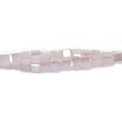 Chinese Cut Crystal Bead 30 Facet - Cube 02.5x2.5MM OPAL PINK LUSTER