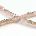 Chinese Cut Crystal Bead 30 Facet - Cube 02.5x2.5MM OPAL ROSE 1/2 LUMI