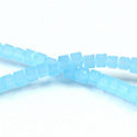 Chinese Cut Crystal Bead 30 Facet - Cube 02.5x2.5MM OPAL AQUA