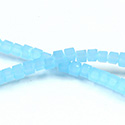 Chinese Cut Crystal Bead 30 Facet - Cube 02.5x2.5MM OPAL AQUA