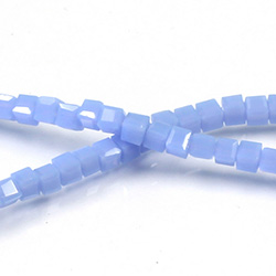 Chinese Cut Crystal Bead 30 Facet - Cube 02.5x2.5MM OPAL BLUE