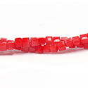 Chinese Cut Crystal Bead 30 Facet - Cube 03.5x3.5MM RED OPAQUE