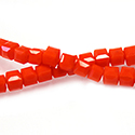 Chinese Cut Crystal Bead 30 Facet - Cube 04.5x4.5MM RED OPAQUE