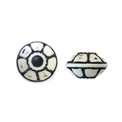Plastic Bead Engraved Tunisian - 16x10MM ANTIQUE IVORY