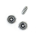 Plastic Bead Engraved Spacer - 08MM ANTIQUE IVORY