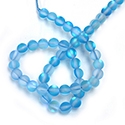 Mystic Sea Quartz Bead - Smooth Round 06MM MATTED SEA AQUAMARINE with AB Coating