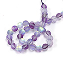 Mystic Sea Quartz Bead - Smooth Round 06MM MATTED SEA LAVENDER with AB Coating