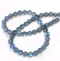 Mystic Sea Quartz Bead - Smooth Round 06MM MATTED SEA MIDNIGHT with AB Coating