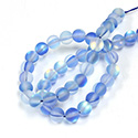 Mystic Sea Quartz Bead - Smooth Round 06MM MATTED SEA SAPPHIRE with AB Coating