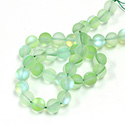 Mystic Sea Quartz Bead - Smooth Round 08MM MATTED SEA GREEN with AB Coating