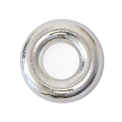 Plastic Bead - Smooth Round Ring 16MM SILVER Metallic Plated
