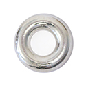 Plastic Bead - Smooth Round Ring 16MM SILVER Metallic Plated