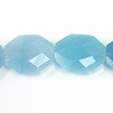 Gemstone Bead - Faceted Octagon 25x20MM Dyed QUARTZ Col. 136 AMAZONITE