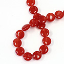 Gemstone Bead - Smooth Round Lentil 10MM Dyed QUARTZ Col. 44 RED