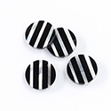 Gemstone Flat Back Flat Top Straight Side INLAY DESIGN - Stripes Round 13MM BLACK ONYX/MOP