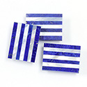 Gemstone Flat Back Flat Top Straight Side INLAY DESIGN - Cushion 20x15 LAPIS/WHITE MOP