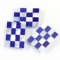 Gemstone Flat Back Flat Top Straight Side INLAY DESIGN - Cushion 20/15 - LAPIS/WHITE MOP
