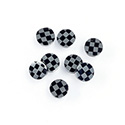 Gemstone Flat Back Flat Top Straight Side INLAY DESIGN - Checkerboard Round 07MM BLACK ONYX/HEMATITE