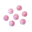 Japanese Glass Medium Dome Lampwork Cabochon - Round 07MM PINK MATRIX