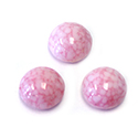Japanese Glass Medium Dome Lampwork Cabochon - Round 11MM PINK MATRIX