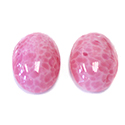 Japanese Glass Medium Dome Opaque Cabochon - Oval 18x13MM MOTTLED ROSE QUARTZ