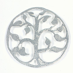 Metal Filigree Link Connector - Flat Round 44MM SILVER