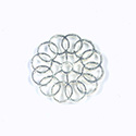 Metal Filigree Link Connector - Flat Round 24MM SILVER