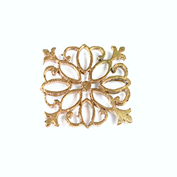 Metal Filigree Link Connector - Flat Square 23x23MM BRASS