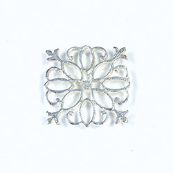 Metal Filigree Link Connector - Flat Square 23x23MM SILVER