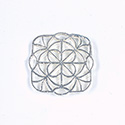 Metal Filigree Link Connector - Flat Square 24x24MM SILVER