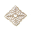 Metal Filigree Link Connector - Flat Square 24x24MM BRASS