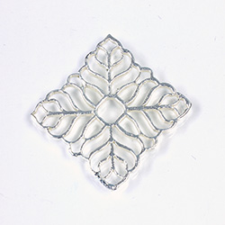 Metal Filigree Link Connector - Flat Square 24x24MM SILVER