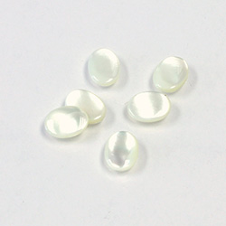 Shell Flat Back Flat Top Straight Side Stone - Oval 08x6M WHITE TROCHUS
