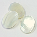 Shell Flat Back Flat Top Straight Side Stone - Oval 25x18MM WHITE TROCHUS