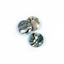 Shell Pendant - Smooth Flat Round 13MM ABALONE