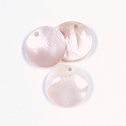 Shell Pendant - Smooth Flat Round 18MM PINK MUSSEL