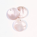 Shell Pendant - Smooth Flat Round 18MM PINK MUSSEL